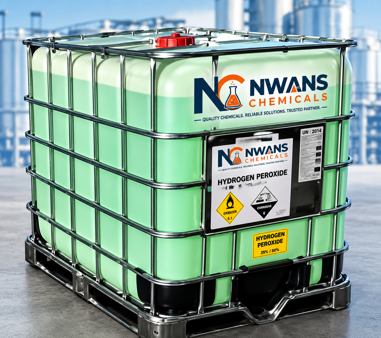 Hydrogen Peroxide Supplier – Bulk Hydrogen Peroxide 35% & 50% IBC Containers Nwans Chemicals