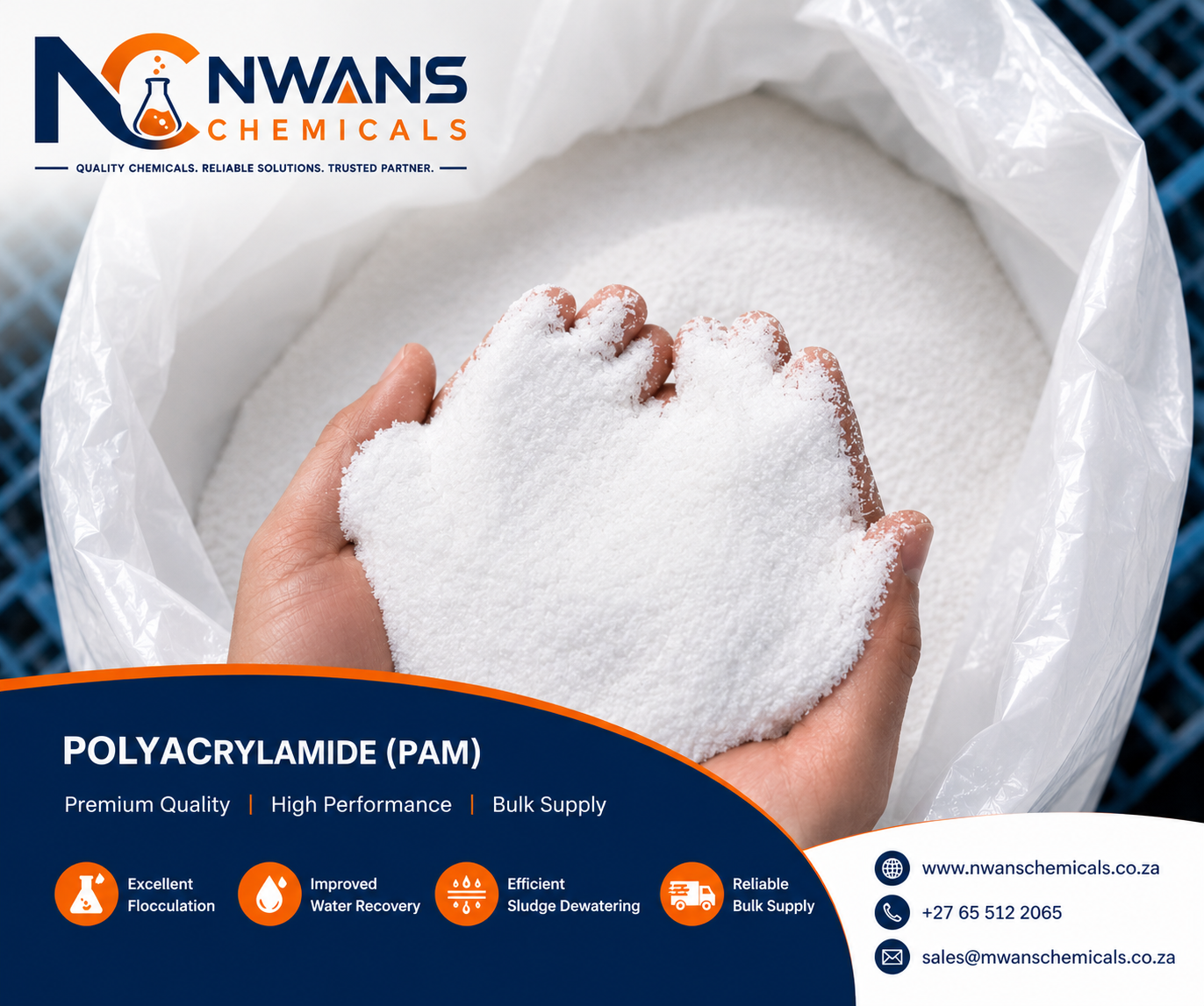 Polyacrylamide Supplier offering bulk PAM flocculant